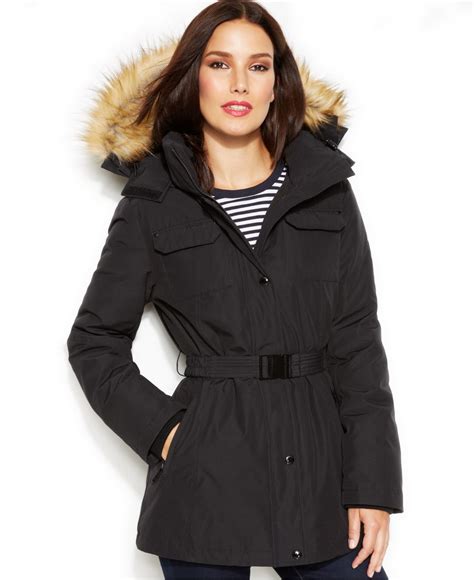 michael kors faux fur coat black|Michael Kors puffer coat 2x.